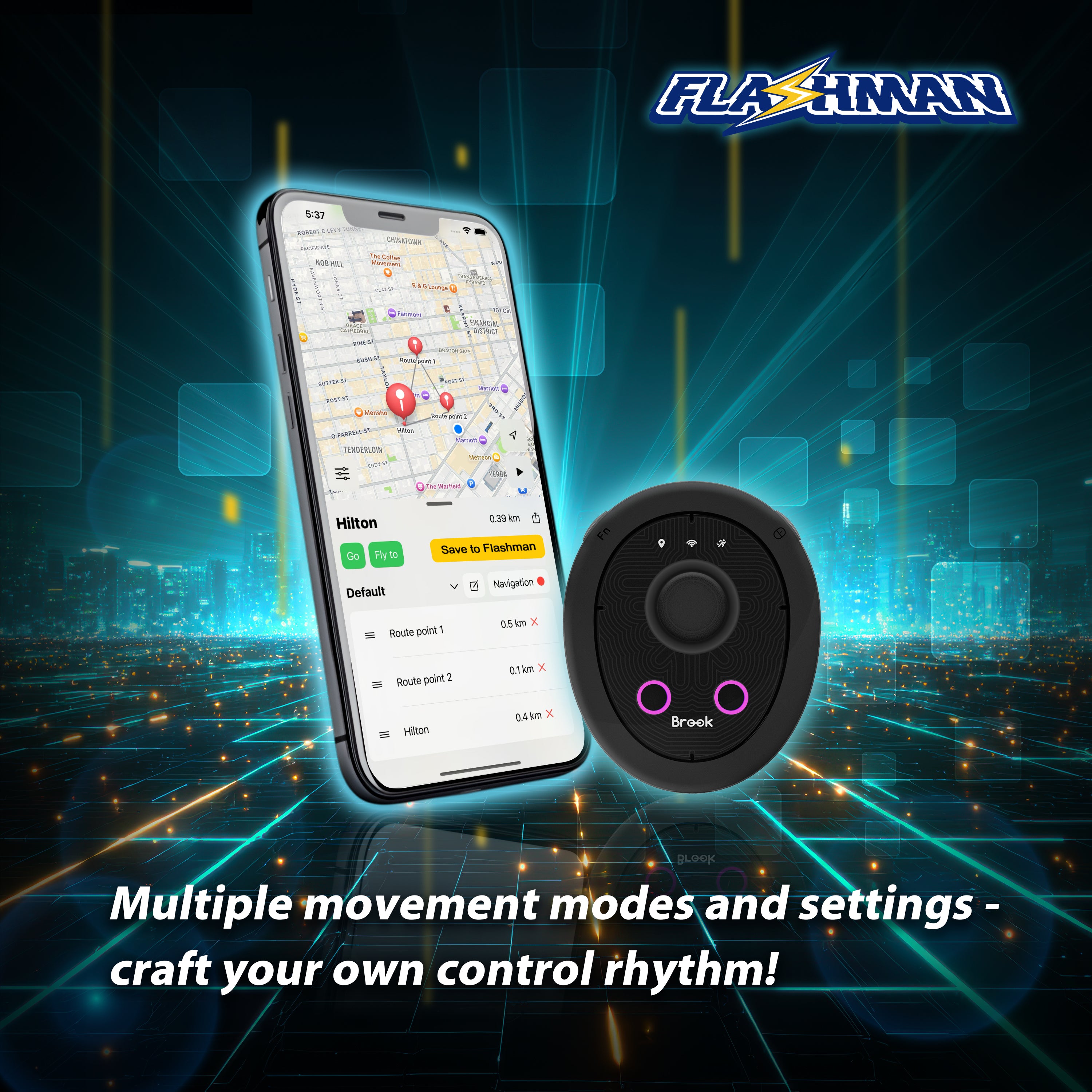 Brook Flashman Virtual GPS Joystick with Keychain【Exclusive Version】