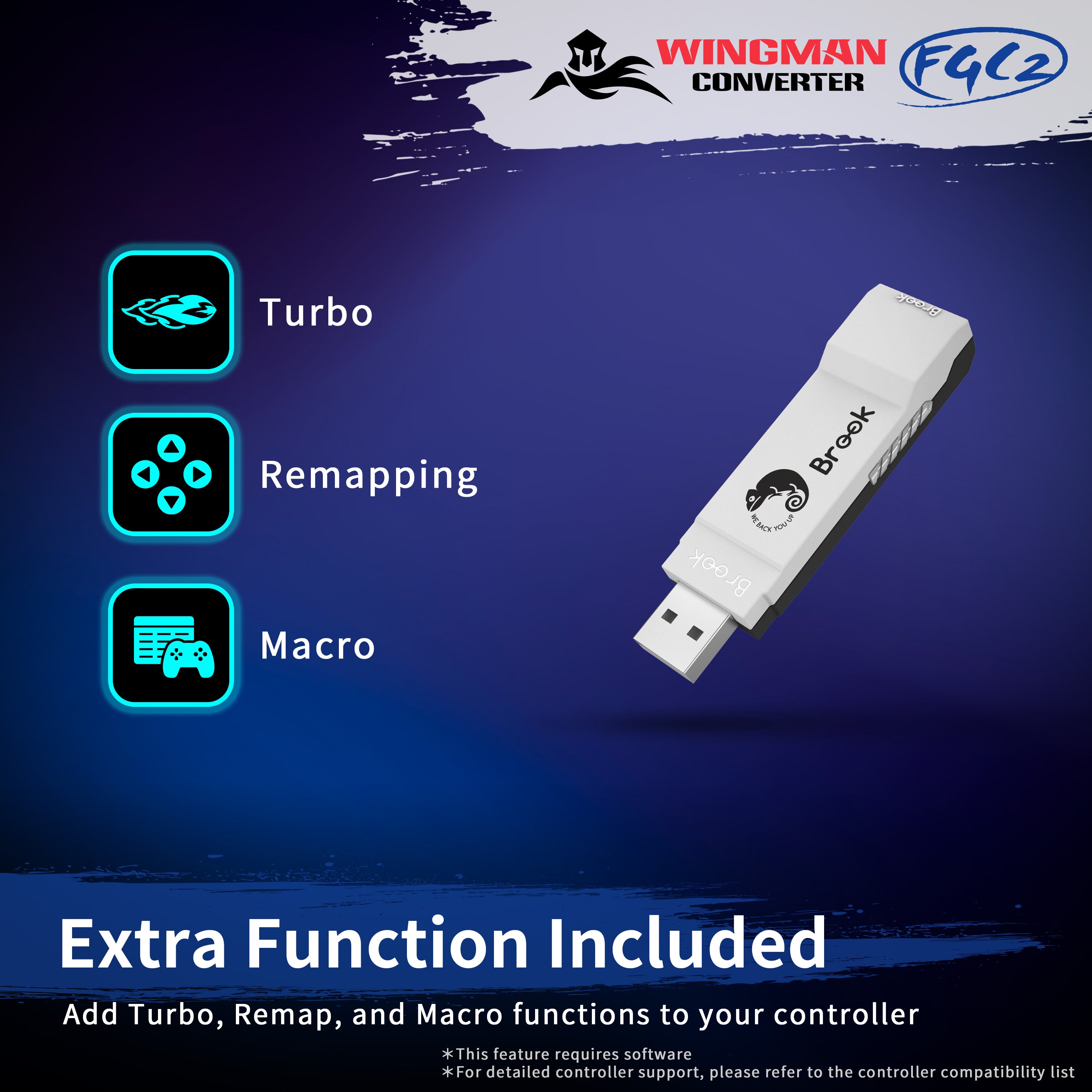 Brook Wingman FGC2 Converter With Keychain