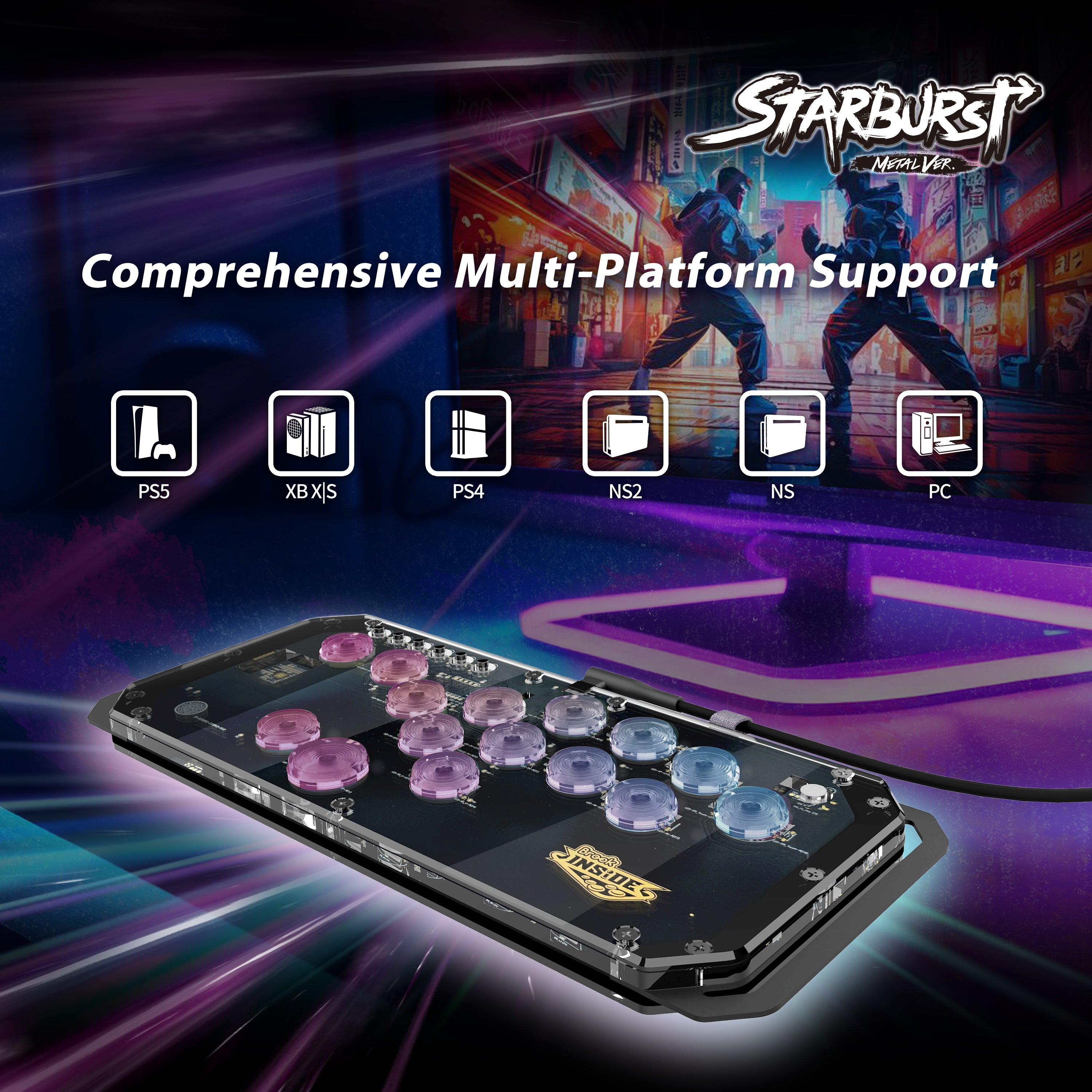 Brook Fighter Starburst All-Button Arcade Controller (Metal Version)