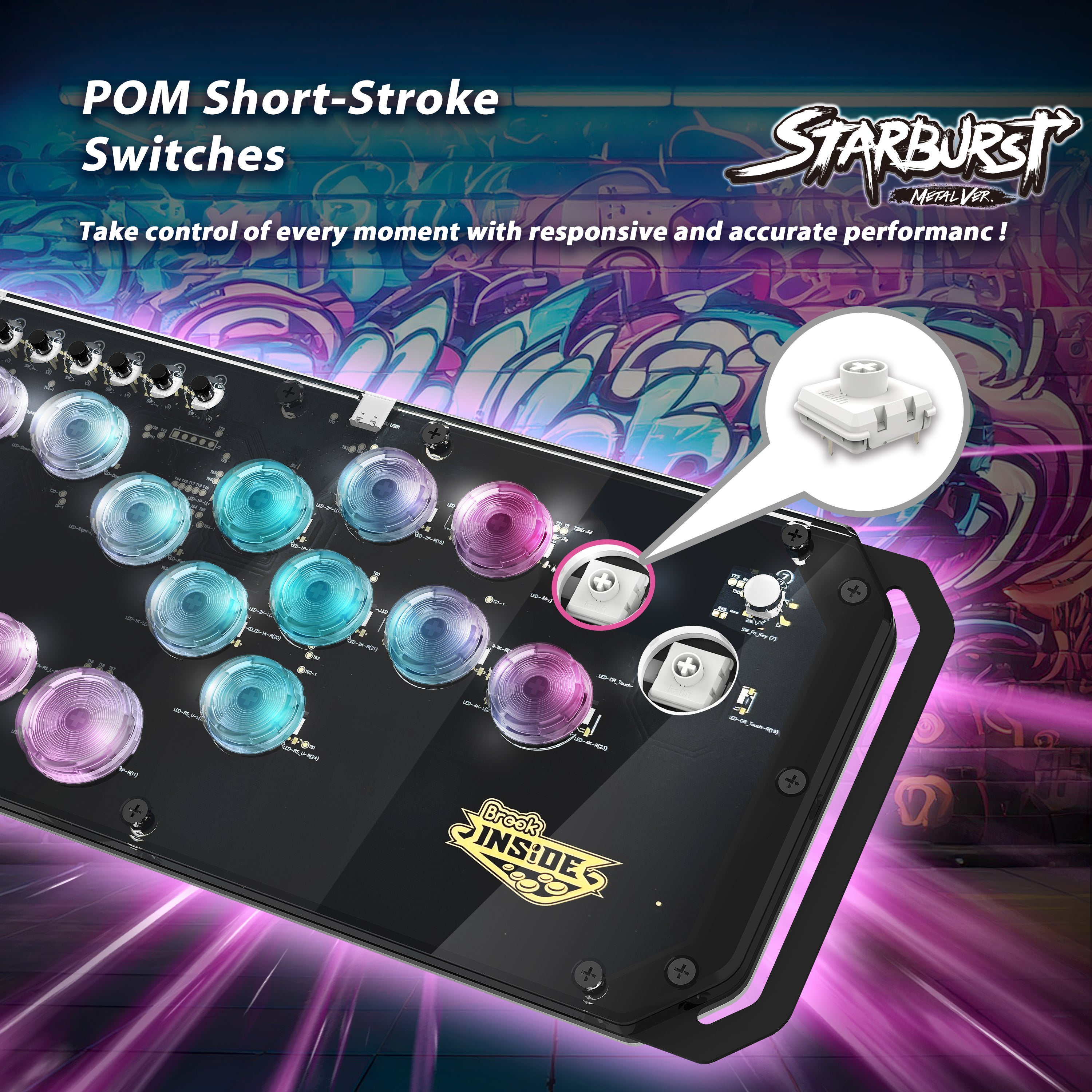 Brook Fighter Starburst All-Button Arcade Controller (Metal Version)