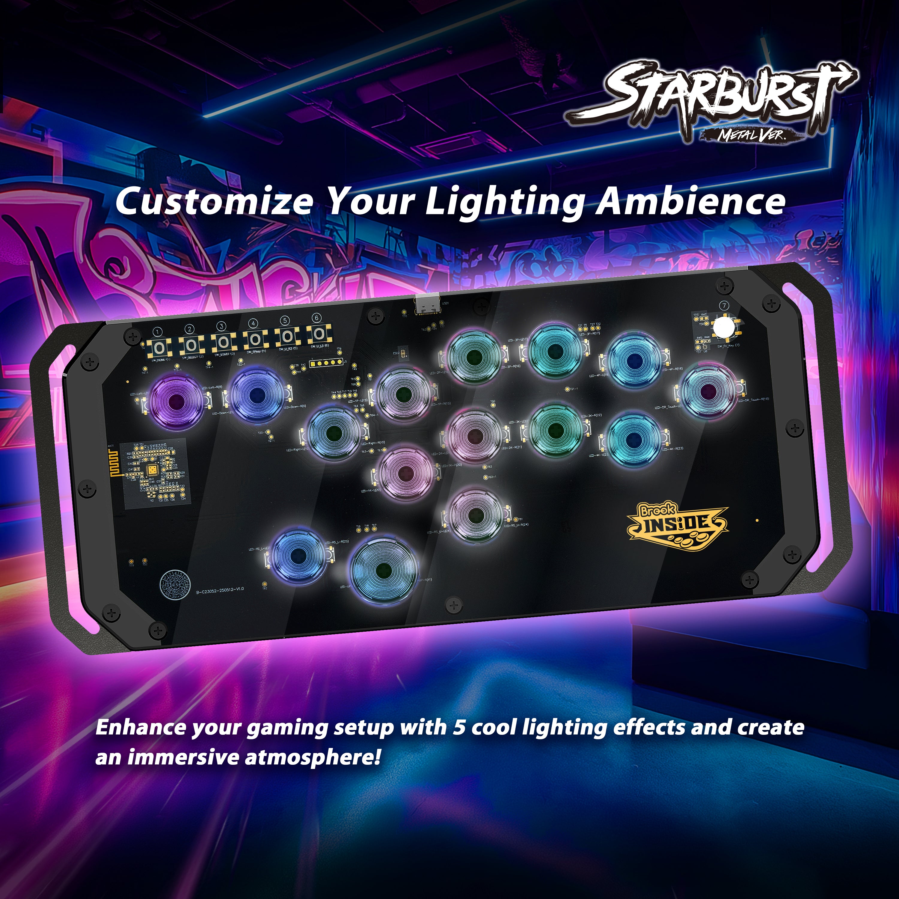 Brook Fighter Starburst All-Button Arcade Controller (Metal Version)