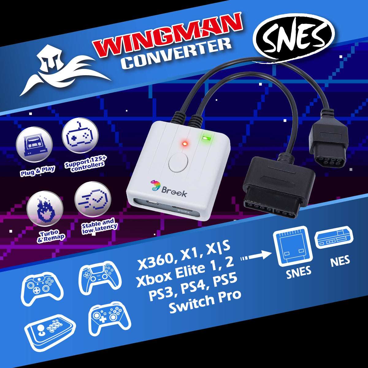 Brook Wingman PS2 Converter – Controller Adapter For PS2 To PS3/PS4/PS5/Xbox 360